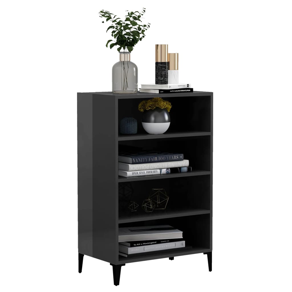Sideboard Hochglanz-Grau 57x35x90 cm Holzwerkstoff