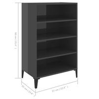 Thumbnail for Sideboard Hochglanz-Grau 57x35x90 cm Holzwerkstoff