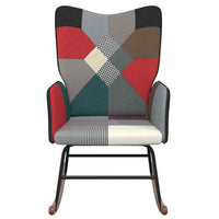 Thumbnail for Schaukelsessel mit Hocker Patchwork Stoff