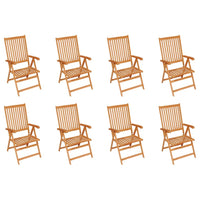 Thumbnail for Verstellbare Gartenstühle mit Auflagen 8 Stk. Massivholz Teak