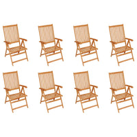 Thumbnail for Verstellbare Gartenstühle mit Auflagen 8 Stk. Massivholz Teak