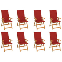 Thumbnail for Verstellbare Gartenstühle mit Auflagen 8 Stk. Massivholz Teak