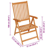 Thumbnail for Verstellbare Gartenstühle mit Auflagen 8 Stk. Massivholz Teak