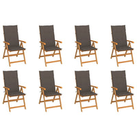 Thumbnail for Verstellbare Gartenstühle mit Auflagen 8 Stk. Massivholz Teak