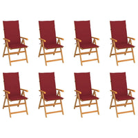 Thumbnail for Verstellbare Gartenstühle mit Auflagen 8 Stk. Massivholz Teak