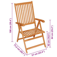 Thumbnail for Verstellbare Gartenstühle mit Auflagen 8 Stk. Massivholz Teak