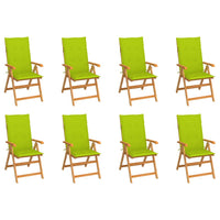 Thumbnail for Verstellbare Gartenstühle mit Auflagen 8 Stk. Massivholz Teak