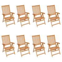 Thumbnail for Verstellbare Gartenstühle mit Auflagen 8 Stk. Massivholz Teak