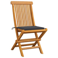 Thumbnail for Gartenstühle mit Anthrazit Kissen 8 Stk. Massivholz Teak