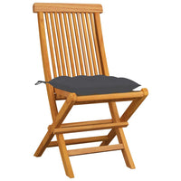 Thumbnail for Gartenstühle mit Anthrazit Kissen 8 Stk. Massivholz Teak