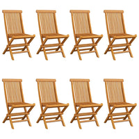 Thumbnail for Gartenstühle mit Cremeweißen Kissen 8 Stk. Massivholz Teak