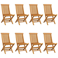 Thumbnail for Gartenstühle mit Roten Kissen 8 Stk. Massivholz Teak
