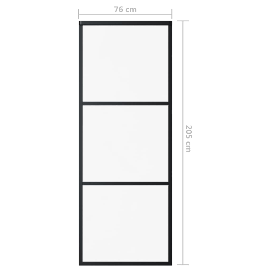 Schiebetür ESG-Glas und Aluminium 76x205 cm Schwarz