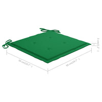 Thumbnail for Gartenstühle 4 Stk. mit Grünen Kissen Massivholz Teak