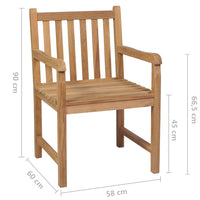 Thumbnail for Gartenstühle 4 Stk. mit Schwarzen Kissen Massivholz Teak
