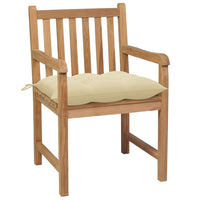 Thumbnail for Gartenstühle 4 Stk. mit Cremeweißen Kissen Massivholz Teak