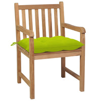 Thumbnail for Gartenstühle 4 Stk. mit Hellgrünen Kissen Massivholz Teak