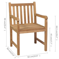 Thumbnail for Gartenstühle 6 Stk. mit Creme Kissen Massivholz Teak