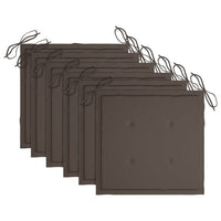 Thumbnail for Gartenstühle 6 Stk. mit Taupe Kissen Massivholz Teak