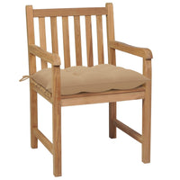 Thumbnail for Gartenstühle 6 Stk. mit Beigen Kissen Massivholz Teak