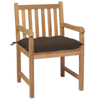 Thumbnail for Gartenstühle 6 Stk. mit Taupe Kissen Massivholz Teak