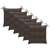 Thumbnail for Gartenstühle 6 Stk. mit Taupe Kissen Massivholz Teak