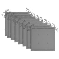 Thumbnail for Gartenstühle 8 Stk. mit Grauen Kissen Massivholz Teak