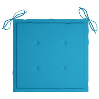 Thumbnail for Gartenstühle 8 Stk. mit Blauen Kissen Massivholz Teak