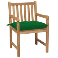 Thumbnail for Gartenstühle 8 Stk. mit Grünen Kissen Massivholz Teak