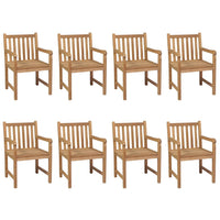 Thumbnail for Gartenstühle 8 Stk. mit Weinroten Kissen Massivholz Teak