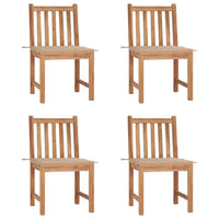 Thumbnail for Gartenstühle 4 Stk. mit Kissen Massivholz Teak