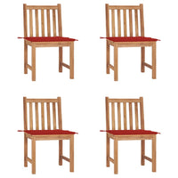Thumbnail for Gartenstühle 4 Stk. mit Kissen Massivholz Teak