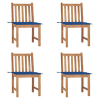 Thumbnail for Gartenstühle 4 Stk. mit Kissen Massivholz Teak