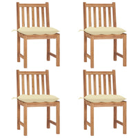 Thumbnail for Gartenstühle 4 Stk. mit Kissen Massivholz Teak