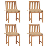Thumbnail for Gartenstühle 4 Stk. mit Kissen Massivholz Teak