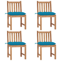Thumbnail for Gartenstühle 4 Stk. mit Kissen Massivholz Teak