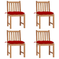 Thumbnail for Gartenstühle 4 Stk. mit Kissen Massivholz Teak