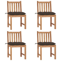 Thumbnail for Gartenstühle 4 Stk. mit Kissen Massivholz Teak