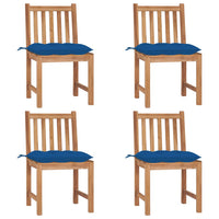 Thumbnail for Gartenstühle 4 Stk. mit Kissen Massivholz Teak