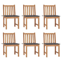 Thumbnail for Gartenstühle 6 Stk. mit Kissen Massivholz Teak
