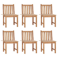 Thumbnail for Gartenstühle 6 Stk. mit Kissen Massivholz Teak