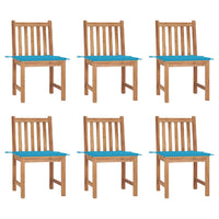 Thumbnail for Gartenstühle 6 Stk. mit Kissen Massivholz Teak