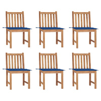 Thumbnail for Gartenstühle 6 Stk. mit Kissen Massivholz Teak