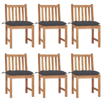 Thumbnail for Gartenstühle 6 Stk. mit Kissen Massivholz Teak