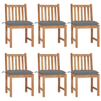 Thumbnail for Gartenstühle 6 Stk. mit Kissen Massivholz Teak