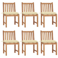 Thumbnail for Gartenstühle 6 Stk. mit Kissen Massivholz Teak