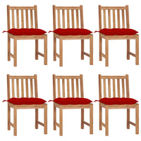 Thumbnail for Gartenstühle 6 Stk. mit Kissen Massivholz Teak