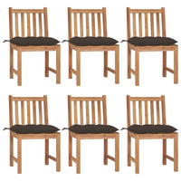 Thumbnail for Gartenstühle 6 Stk. mit Kissen Massivholz Teak