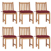 Thumbnail for Gartenstühle 6 Stk. mit Kissen Massivholz Teak
