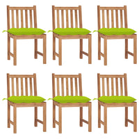 Thumbnail for Gartenstühle 6 Stk. mit Kissen Massivholz Teak